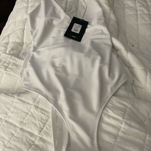 Fashion Nova Elegant White Bodysuit